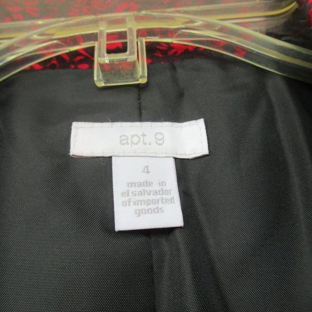 Last Chance NWT VINTAGE red & black print with shimmer blazer - Picture 6 of 16